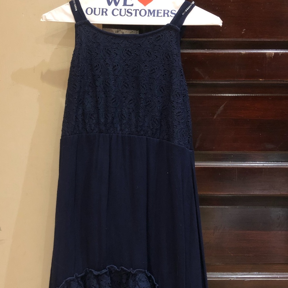 A navy blue dress